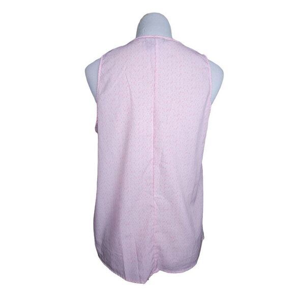 Gap Tassel Sleeveless Circle Block Print Blouse Pink Size Small - Picture 9 of 10